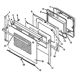 AGS761L Gas Range Oven door assembly Parts diagram