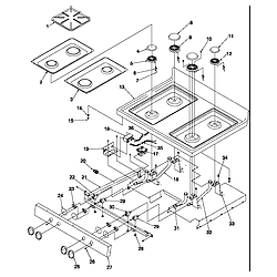 ARG7600LL Gas Range Main top Parts diagram