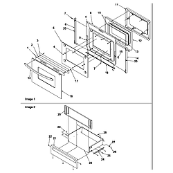 ARG7600LL Gas Range Oven door and storage door Parts diagram