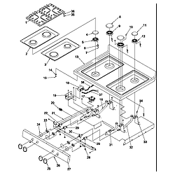 ARG7800E Gas Range Main top Parts diagram