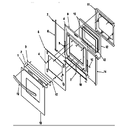 ARG7800LL Gas Range Oven door Parts diagram