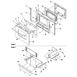 ARGS7650LL Gas Range Oven door & storage drawer Parts diagram