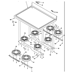 ARH6710WW Electric Range Main top Parts diagram