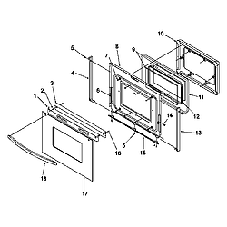 ARR6400WW Electric Range Oven door Parts diagram