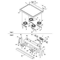 ART6511E Electric Range Maintop and backguard Parts diagram