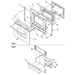 ART6511E Electric Range Oven door and storage door Parts diagram