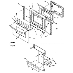 ART6522CC Electric Range Oven door and storage door Parts diagram