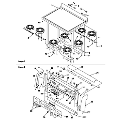 ART6610WW Electric Range And Oven Main top and backguard Parts diagram