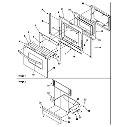ARTC7511E Electric Range Oven door and storage drawer Parts diagram