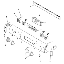 ARTS6650 Slide-In Electric Range Control panel Parts diagram