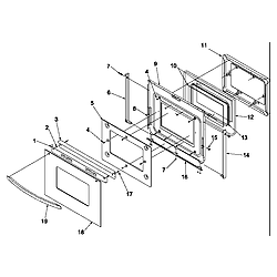 ARTS6650 Slide-In Electric Range Oven door Parts diagram