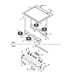 ARTS6651 Slide-In Electric Range Main top and backguard Parts diagram