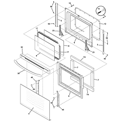 CFEF358ES2 Electric Range Door Parts diagram