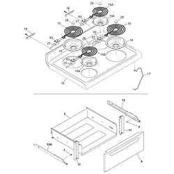 CFEF358ES2 Electric Range Top/drawer Parts diagram