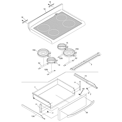 CFEF372BC1 Electric Range Top/drawer Parts diagram