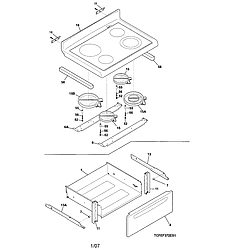 CFEF372CS2 Electric Range Top/drawer Parts diagram