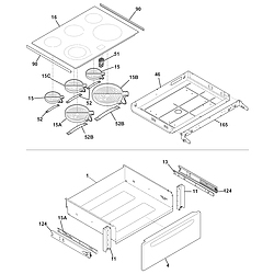 CGES387CS1 Electric Range Top/drawer Parts diagram