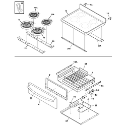 CPLEF398CCB Electric Range Top/drawer Parts diagram