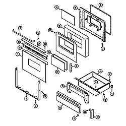 CRE9830CDE Electric Range Door/drawer (ser. pre. 12) Parts diagram