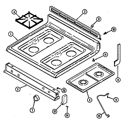 CRG9600 Range Top assembly Parts diagram