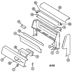 CRG9800AAE Range Control panel Parts diagram