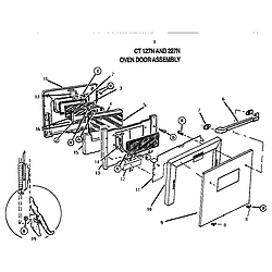 CT227N Electric Wall Oven Oven door Parts diagram