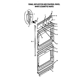 CT227N Electric Wall Oven Trims, deflector and control panel Parts diagram