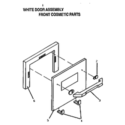 CT227N Electric Wall Oven White door assembly Parts diagram