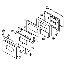 CWE9000 Range Door (cwe9000bc* ser. pre. 17) (cwe9000bcb) (cwe9000bce) Parts diagram