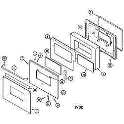 CWE9030BCB Range Door (ser. pre. 11) Parts diagram