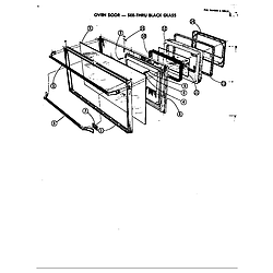 D120 Range Door assy. (see thru black glass) Parts diagram