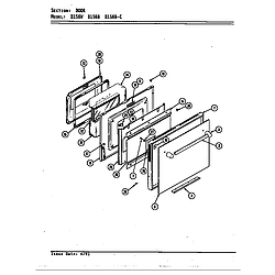 D156 Range Door (d156b & d156w) (d156b) (d156w) Parts diagram