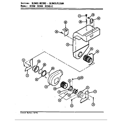 D156W Range Blower motor (blower/plenum d156b & w) (d156b) (d156w) Parts diagram