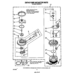 DU6000XR1 Dishwasher 3367443 pump and motor Parts diagram