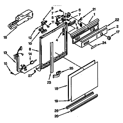 DU8950XY2 Dishwasher Frame and console Parts diagram
