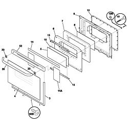 FEF352ASF Electric Range Door Parts diagram