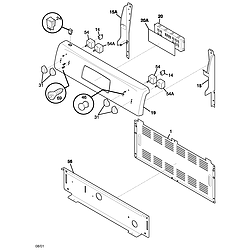 FEF366AWA Electric Range Backguard Parts diagram
