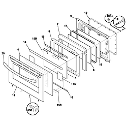 FEF366CCB Electric Range Door Parts diagram