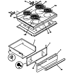 FEF367CATB Electric Range Top/drawer Parts diagram