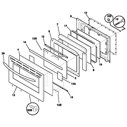 FEF380MXDCA Electric Range Door Parts diagram