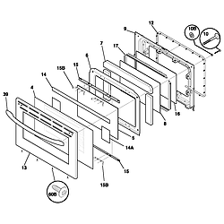 FEFL89CCA Electric Range Door Parts diagram