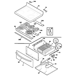 FEFL89CCA Electric Range Top/drawer Parts diagram