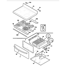FEFL89CCB Electric Range Top/drawer Parts diagram