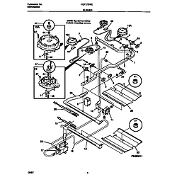 FGF379WECF Gas Range Burner Parts diagram