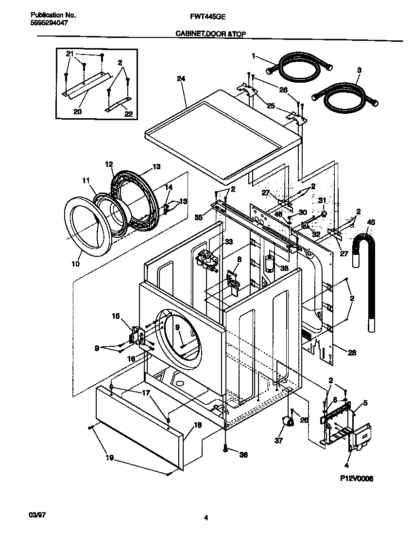 cabinet door top parts