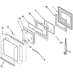 GBD307PDS09 Built In Oven - Electric Oven door Parts diagram