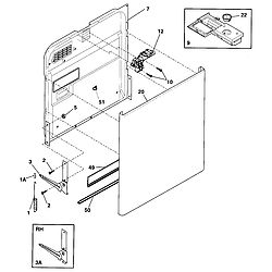 GLDB958AB2 Dishwasher Door Parts diagram