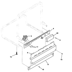 GLDB958AB2 Dishwasher Frame Parts diagram