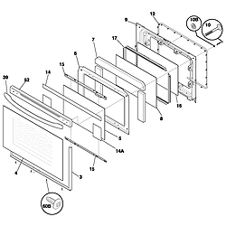 GLEF378CQB Electric Range Door Parts diagram