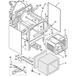 GLP84800 Free Standing Electric Range Oven chassis Parts diagram